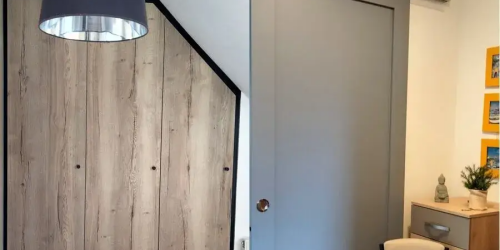 Création de rangement et pose d'une porte